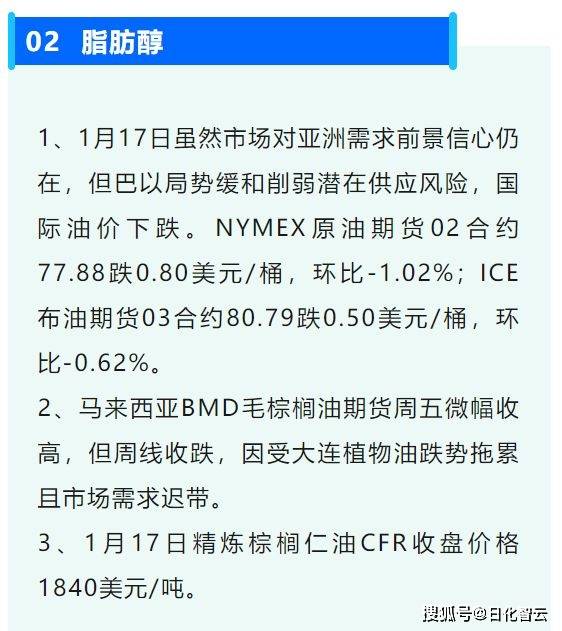 行情资讯｜棕榈油、脂肪醇、AEO-9、AES、磺酸及PE行情解析